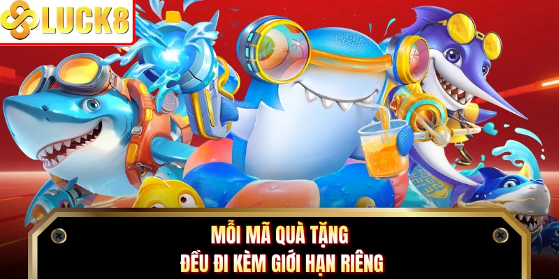 Mỗi mã quà tặng đều đi kèm giới hạn riêng